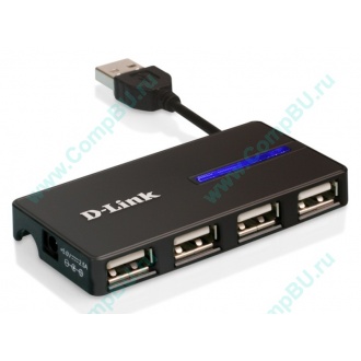 Карманный USB 2.0 концентратор D-Link DUB-104 в Лобне, USB хаб DLink DUB104 (Лобня)