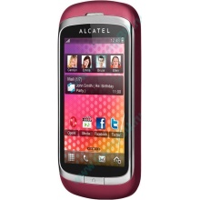 Красно-розовый телефон Alcatel One Touch 818 (Лобня)
