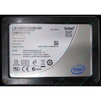 Нерабочий SSD 40Gb Intel SSDSA2M040G2GC 2.5" FW:02HD SA: E87243-203 (Лобня)