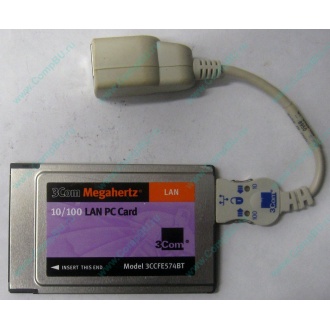 Сетевая карта для ноутбука 3COM Mehahertz 3CCFE574BT (PCMCIA) - Лобня
